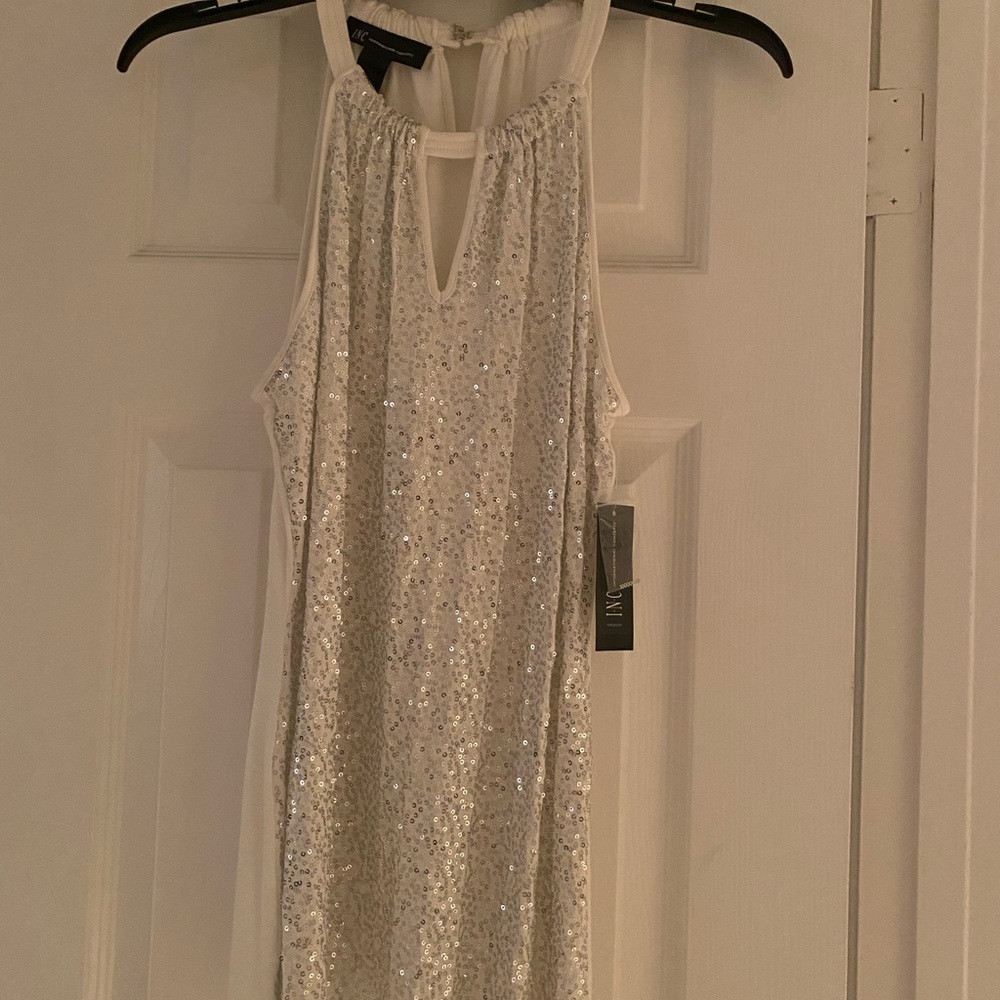 White sequin top